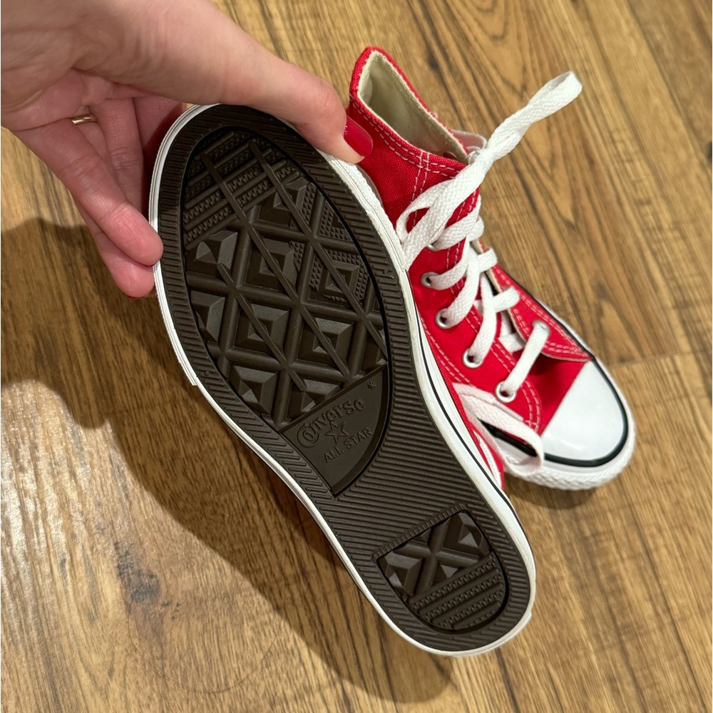 SOLD - CONVERSE Kids Chuck Taylor All-Star Hi Sneakers - Red/White - Size 13 - Picture 6 of 7
